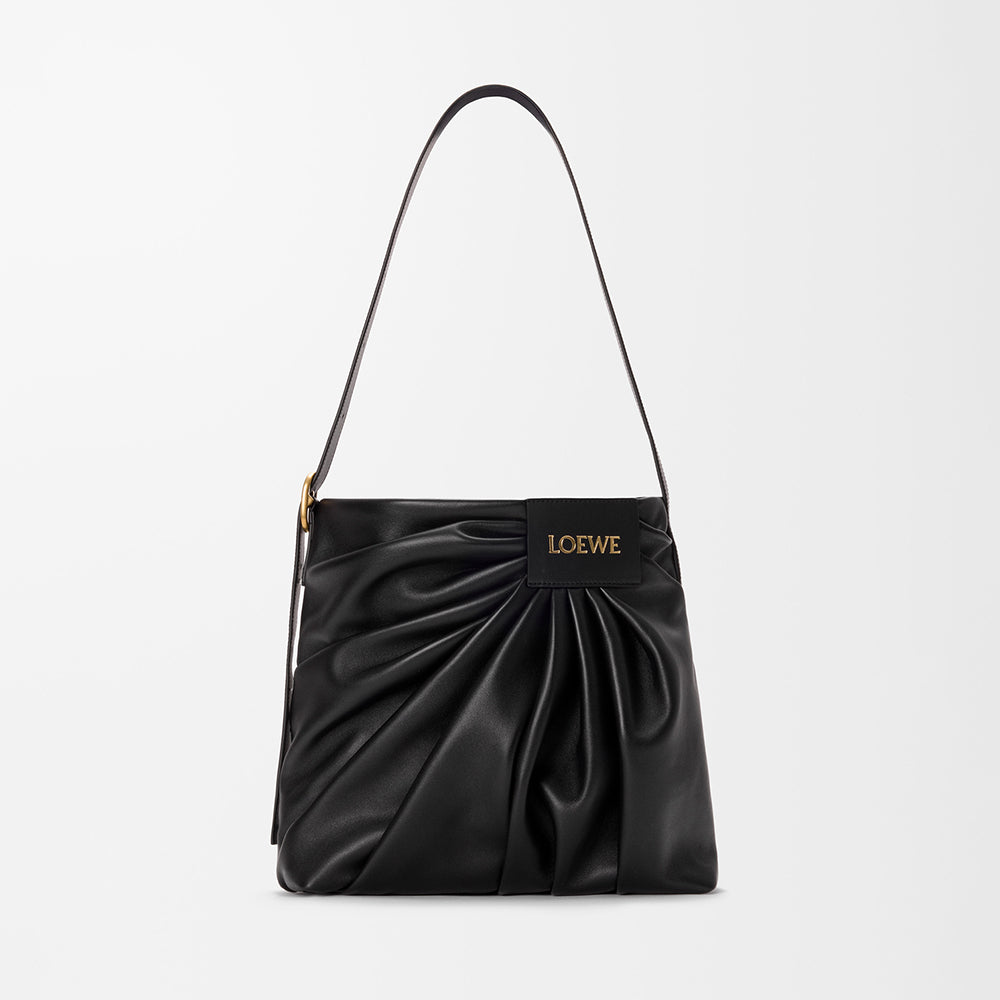 Loewe Draped Tote in Mellow Nappa Lambskin Black #336454