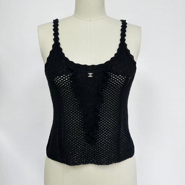 Chanel Women's Summer Fashion Casual Solid-Color Round Neck Breathable Lace Trim Tank Top Vest #78515