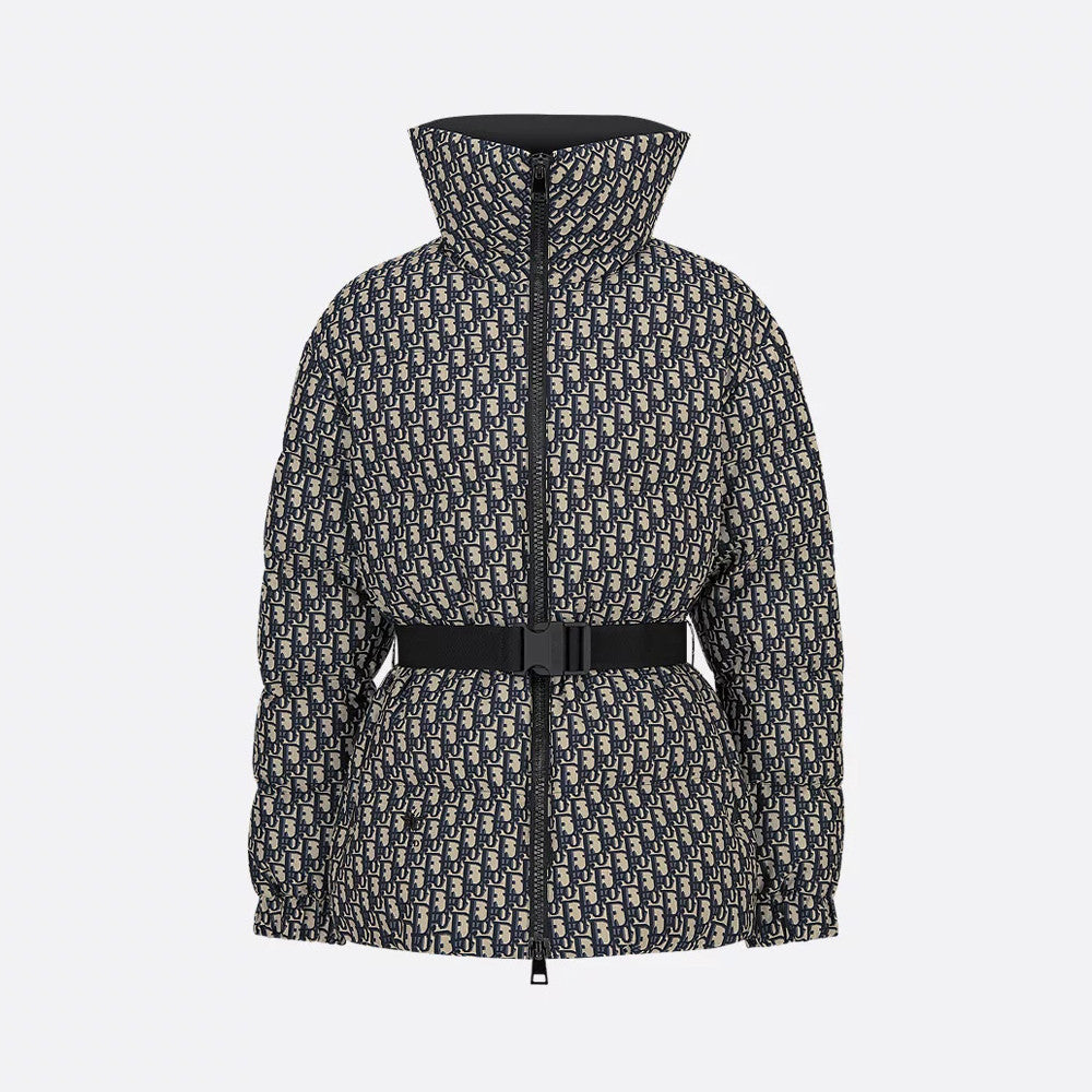 Dior DiorAlps Women's Winter Fashion Casual Twill Print Belted High-Neck Zipper Cotton Jacket #78982