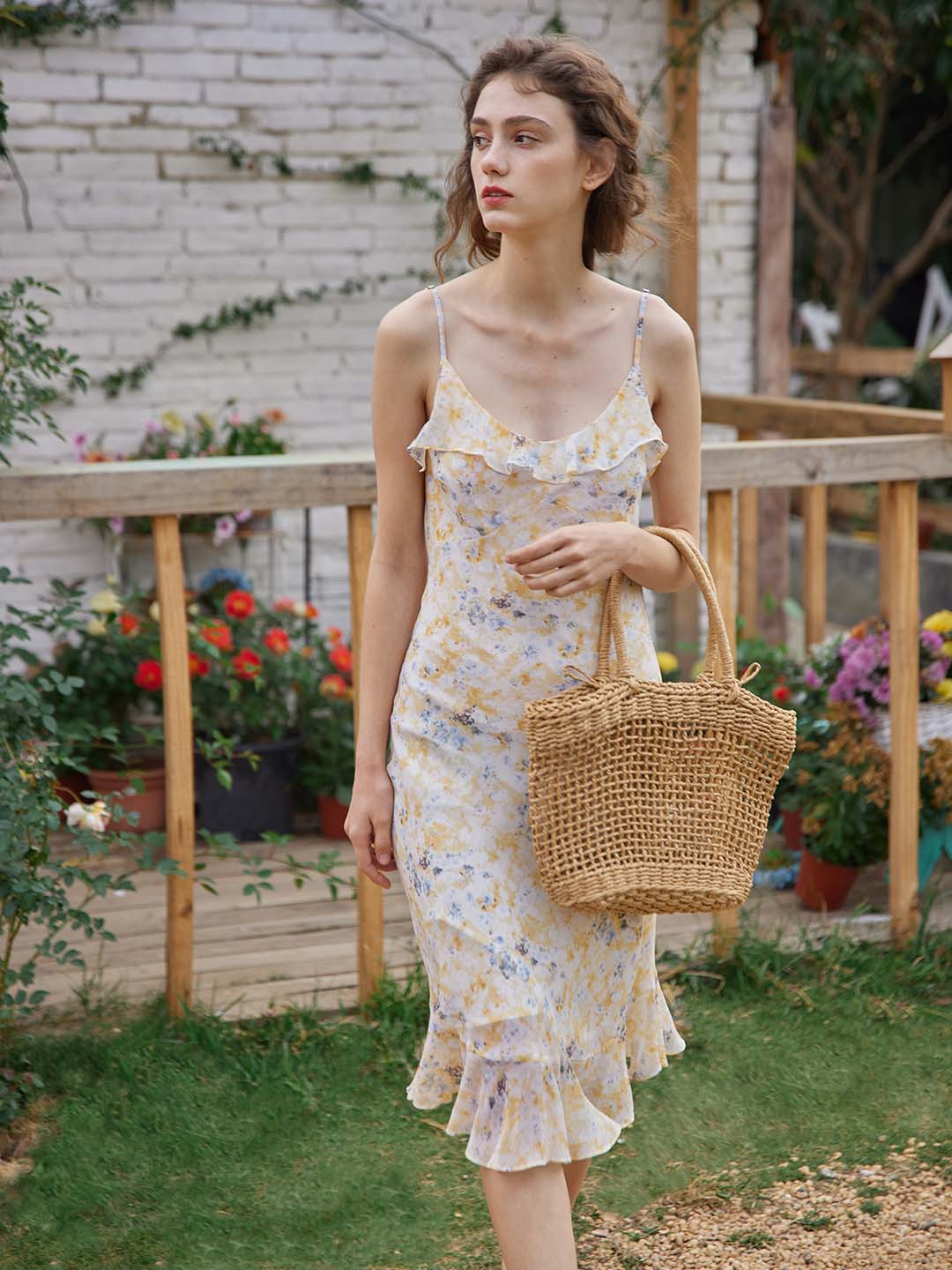Kama Floral Chiffon Slip Dress