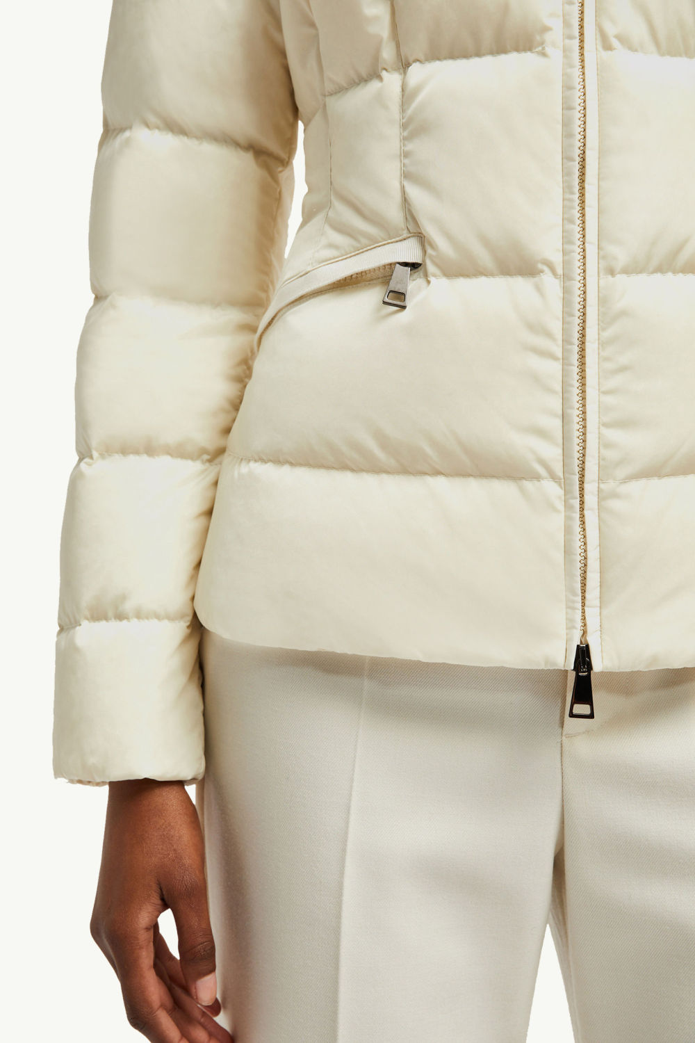 Moncler Ivory Avoce Women's Hooded Short Down Jacket Coat #332707