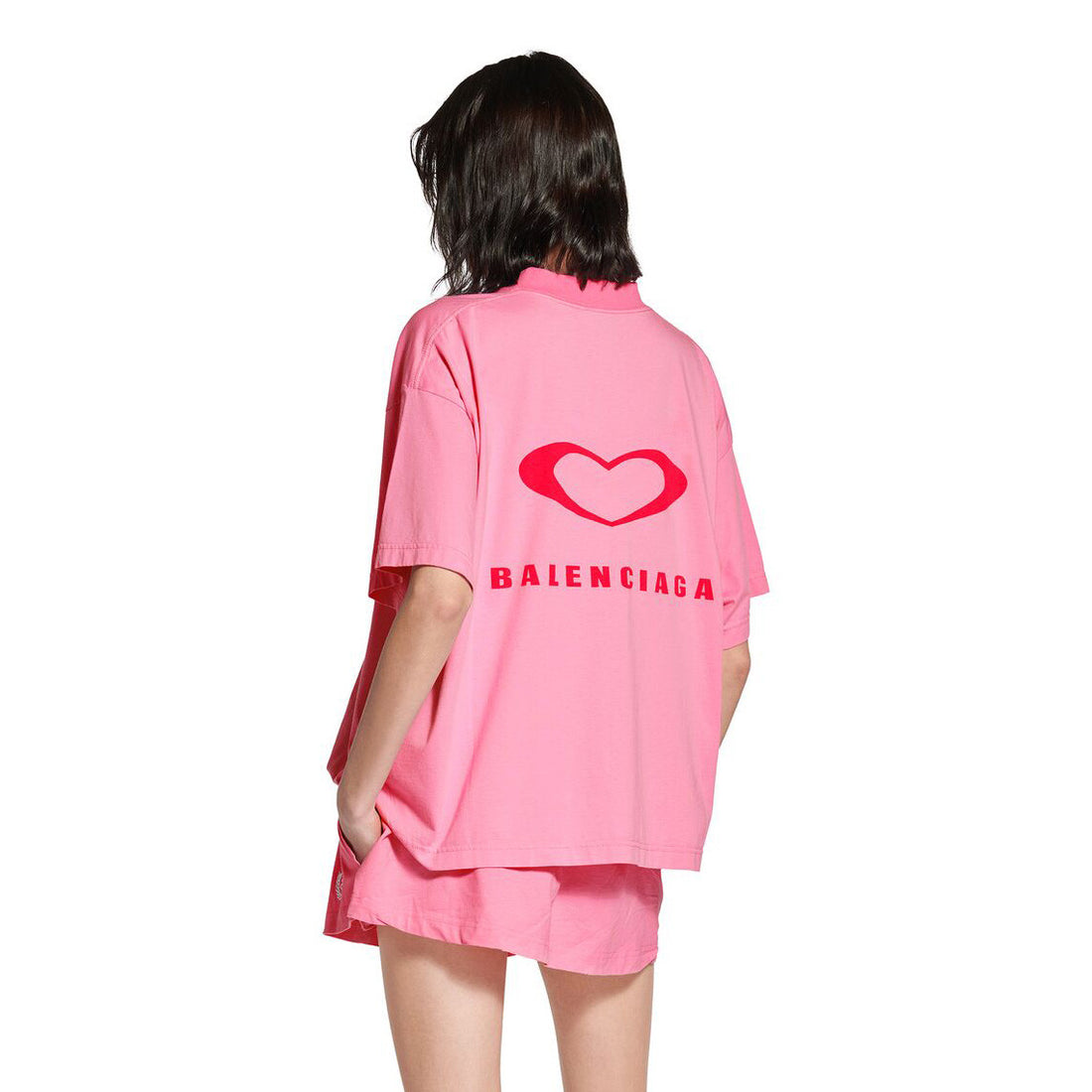 Balenciaga QIXI 25 CROPPED Women's Summer Fashion Casual Solid Color Embroidered Print Distressed Round Neck Short Sleeve Drop Shoulder Cropped T-Shirt Top #78286