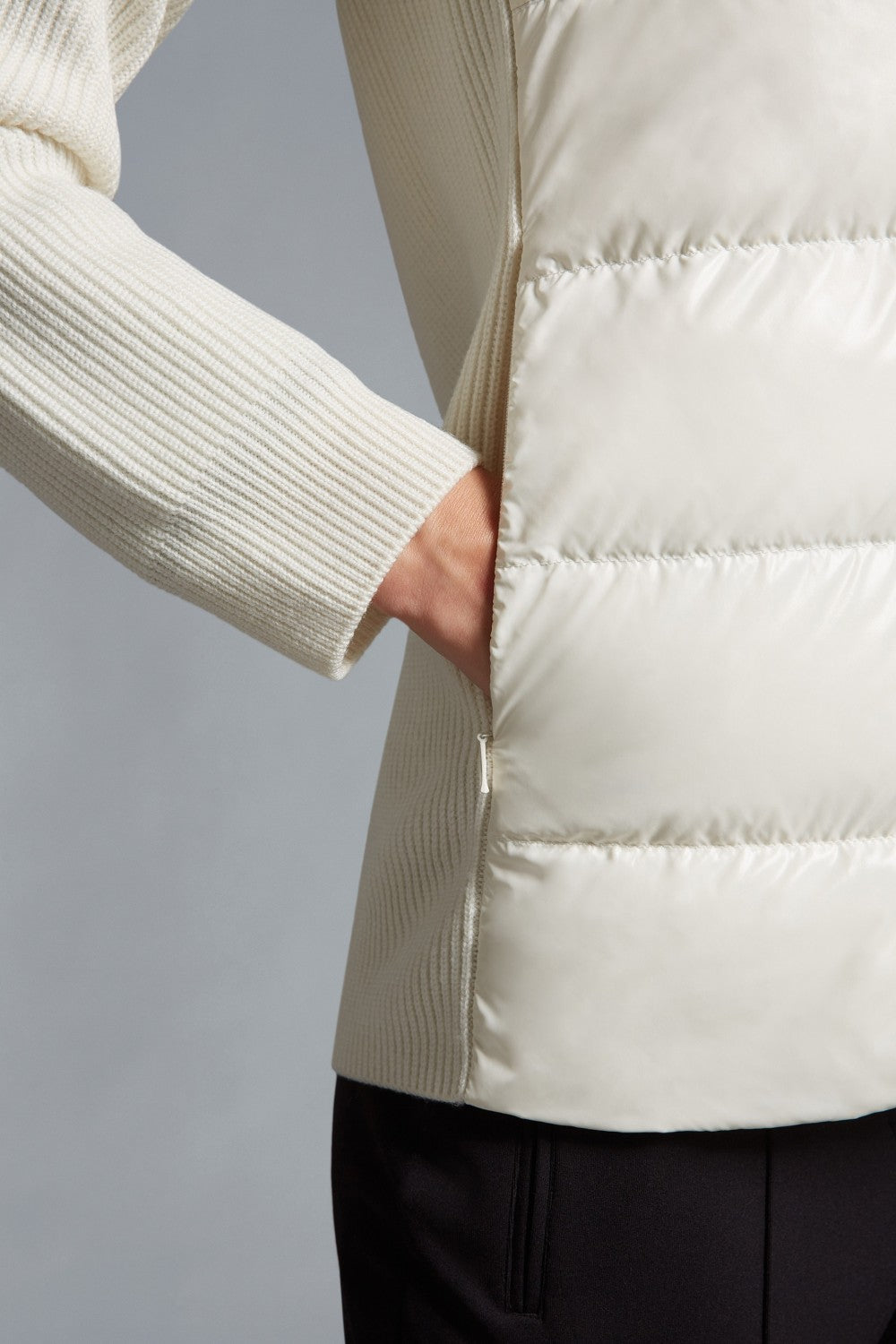 Moncler Cardigan Women's Ski Solid Color Snow Mountain Stand Collar Wool Goose Down Down Jacket#333081