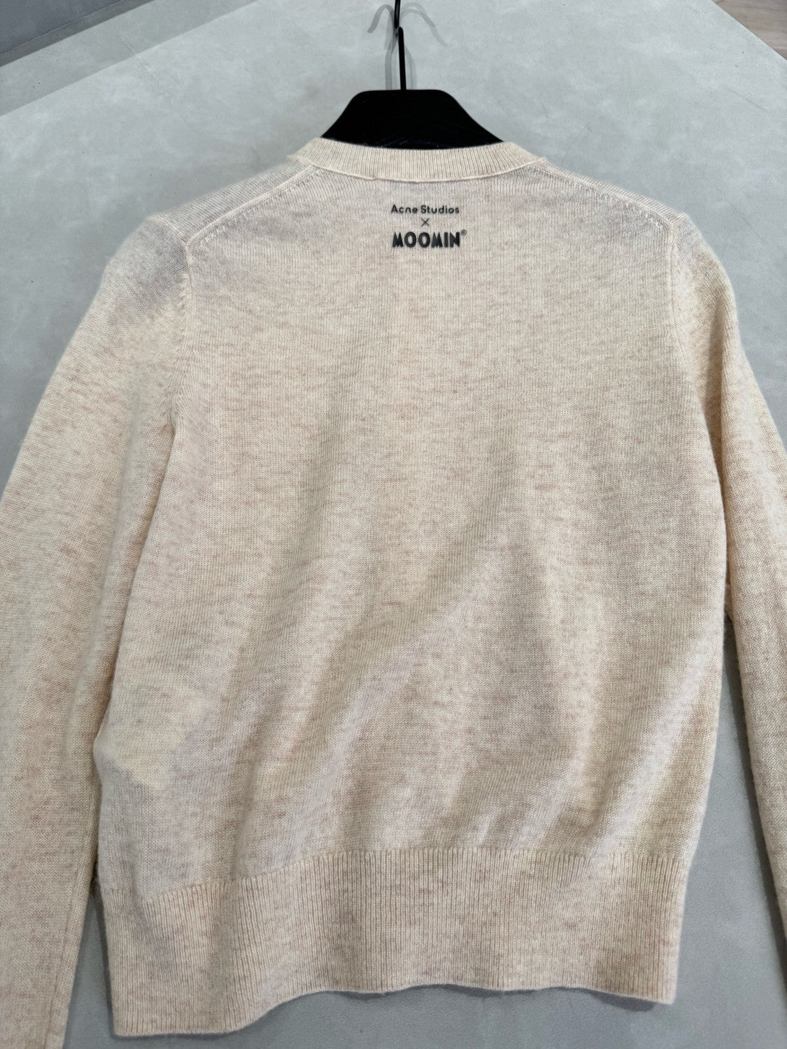 Acne Stuidos x moomin Co-branded women's cartoon round neck casual knitted cardigan #332139