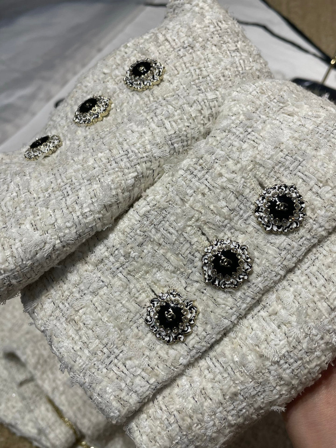 Chanel 25K Fall/Winter Tweed Long-sleeve Single breasted Jacket #333463