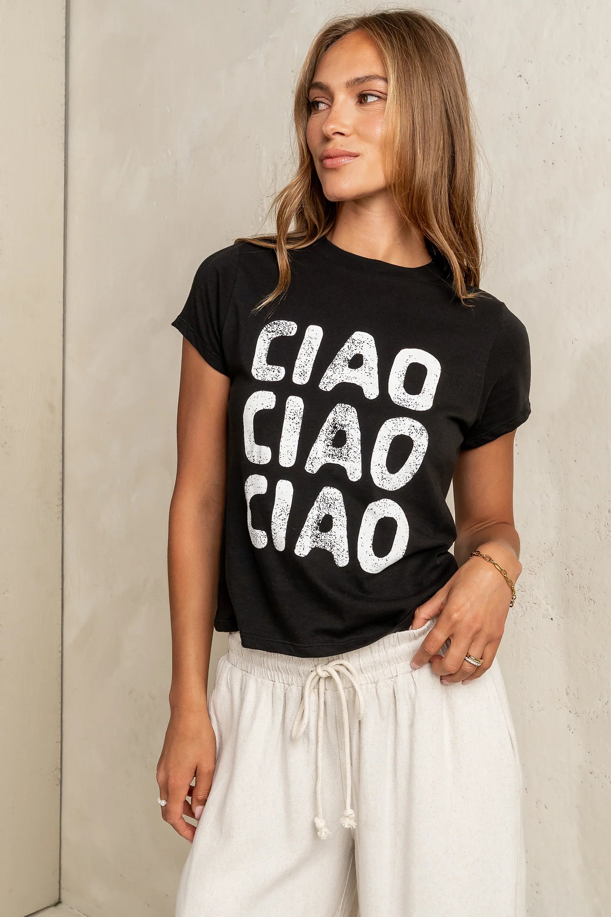 Ciao Graphic Tee in Black