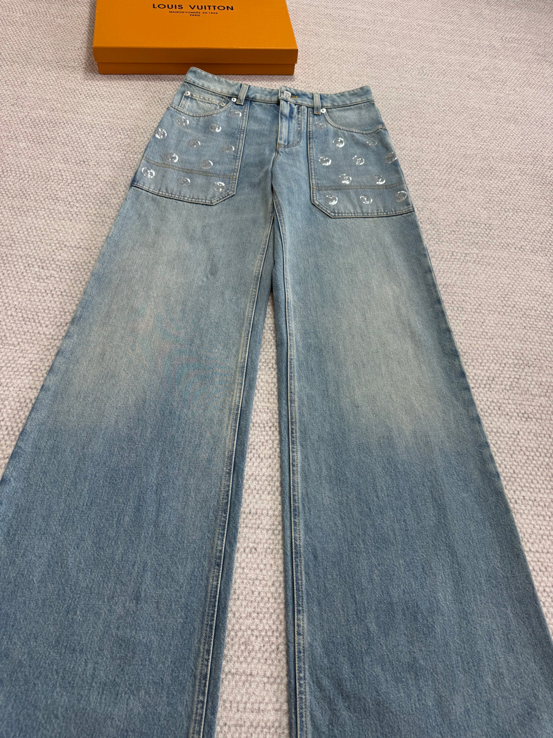 Louis Vuitton Signature Sequin Slim Fit Jeans #334460