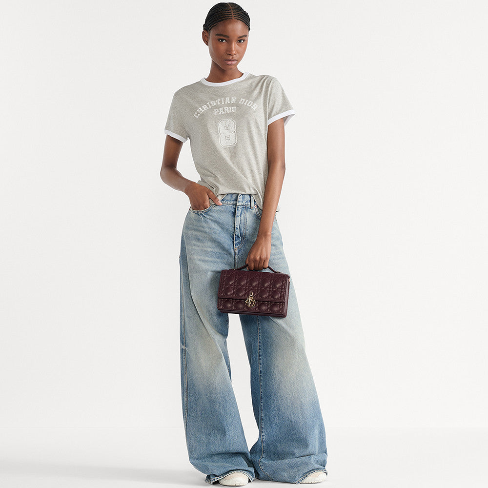 DIOR T-Shirt Gray and White Cotton Jersey #377461