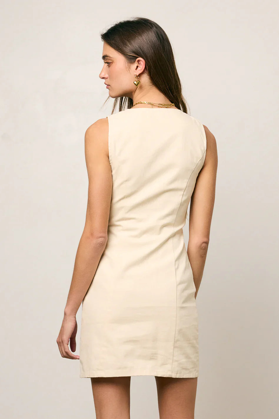 Jaclyn Fitted Mini Dress in Natural