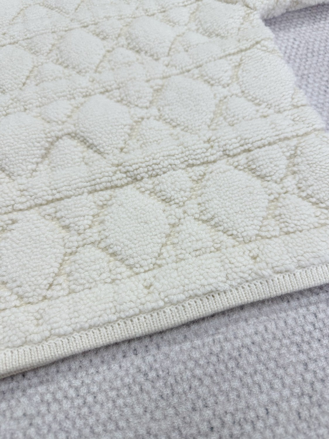 DiorZip Hooded Cardigan White Sheep Wool Blend Textured Knit Cannage #332748