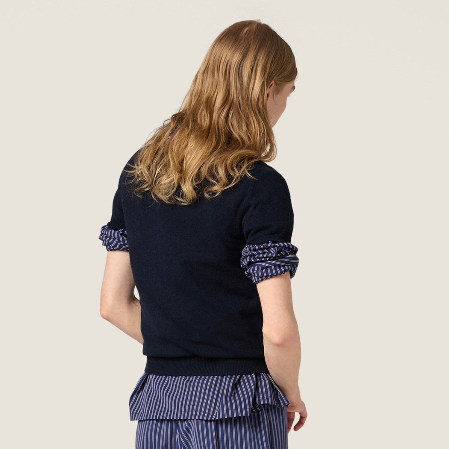 MiuMiu Women's Summer Fashion Casual Crew Neck Diamond Pattern Slim-Fit Short Sleeve Cashmere T-Shirt #78466