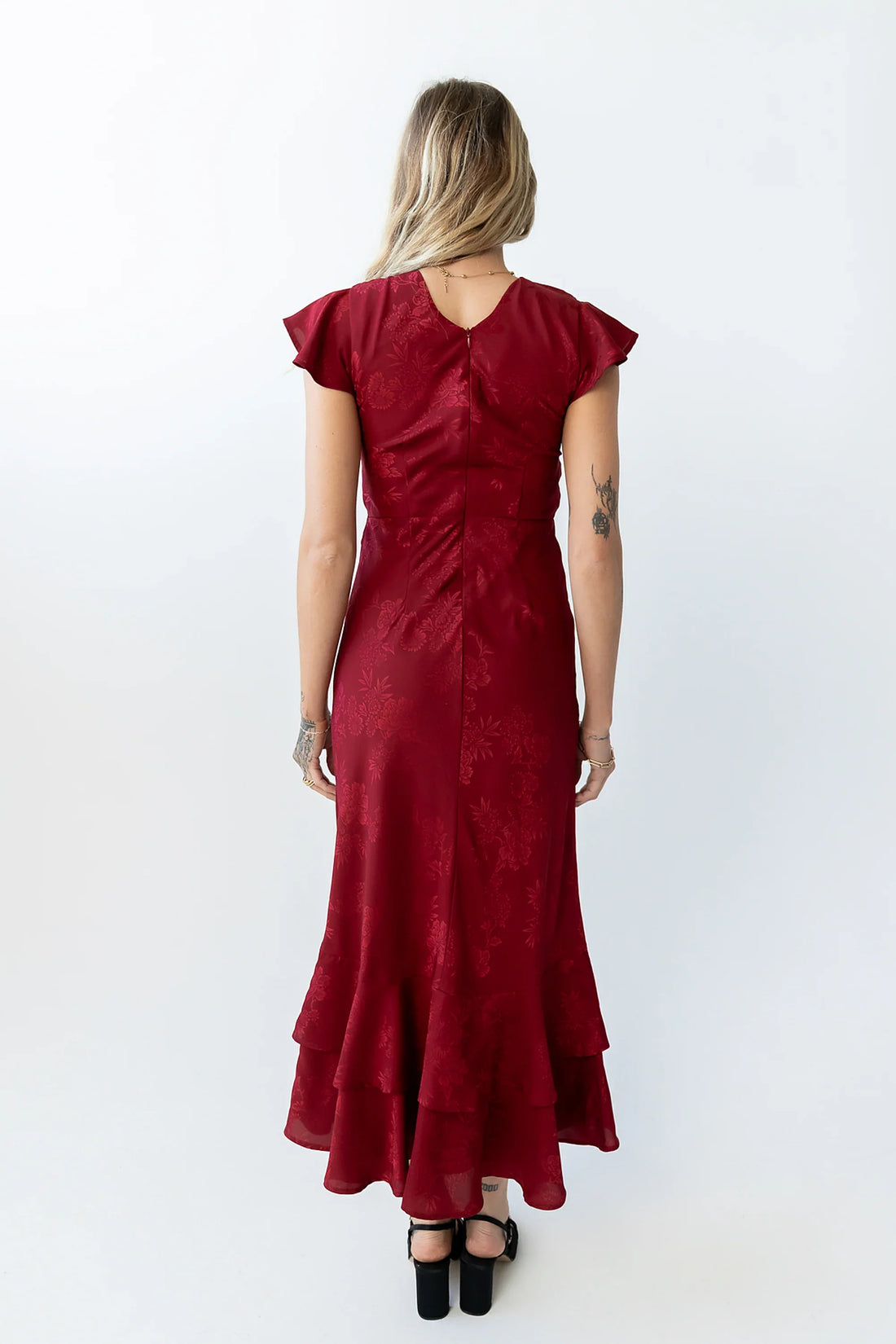 Mateo Floral Maxi Dress in Red