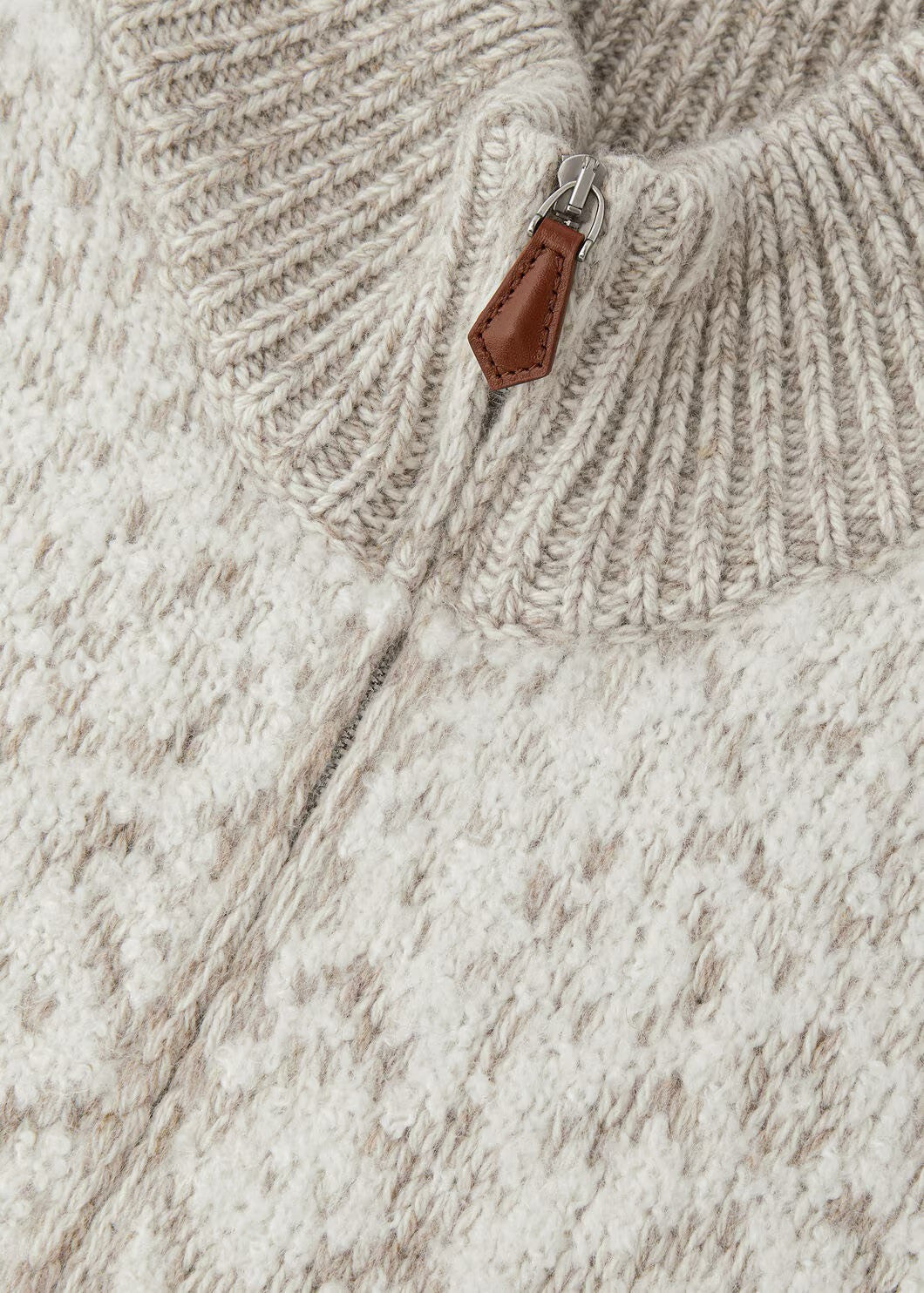 Loro Piana Paroo Bomber Sweater Cashmere White Beige#335464