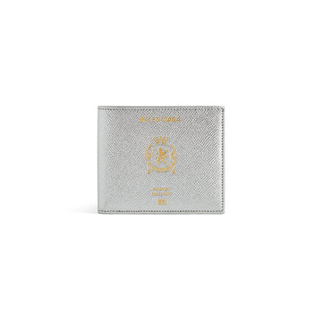 Balenciaga Men' Passport Square Folded Wallet in Silver #336007