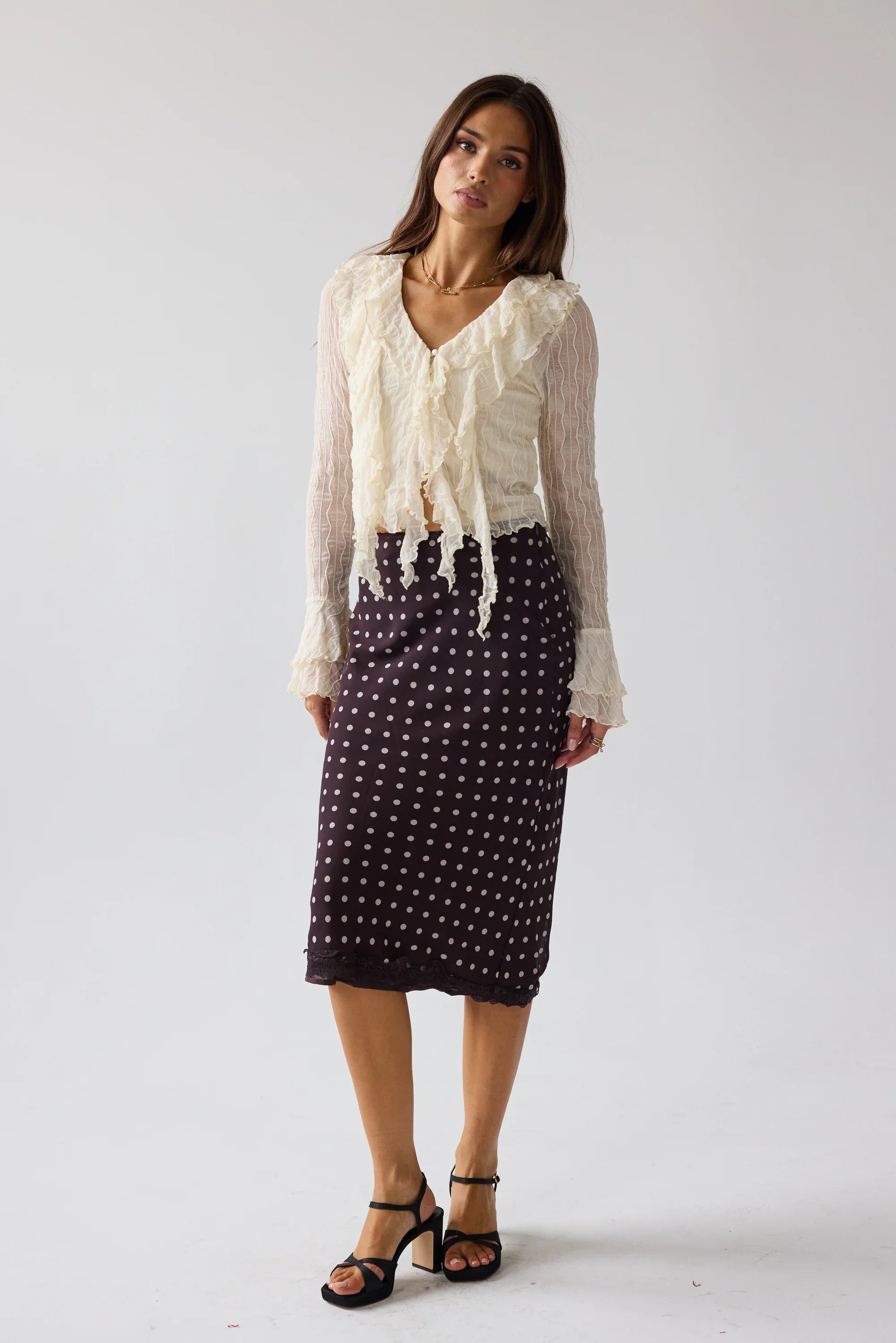 Joy Ruffle Top in Ivory