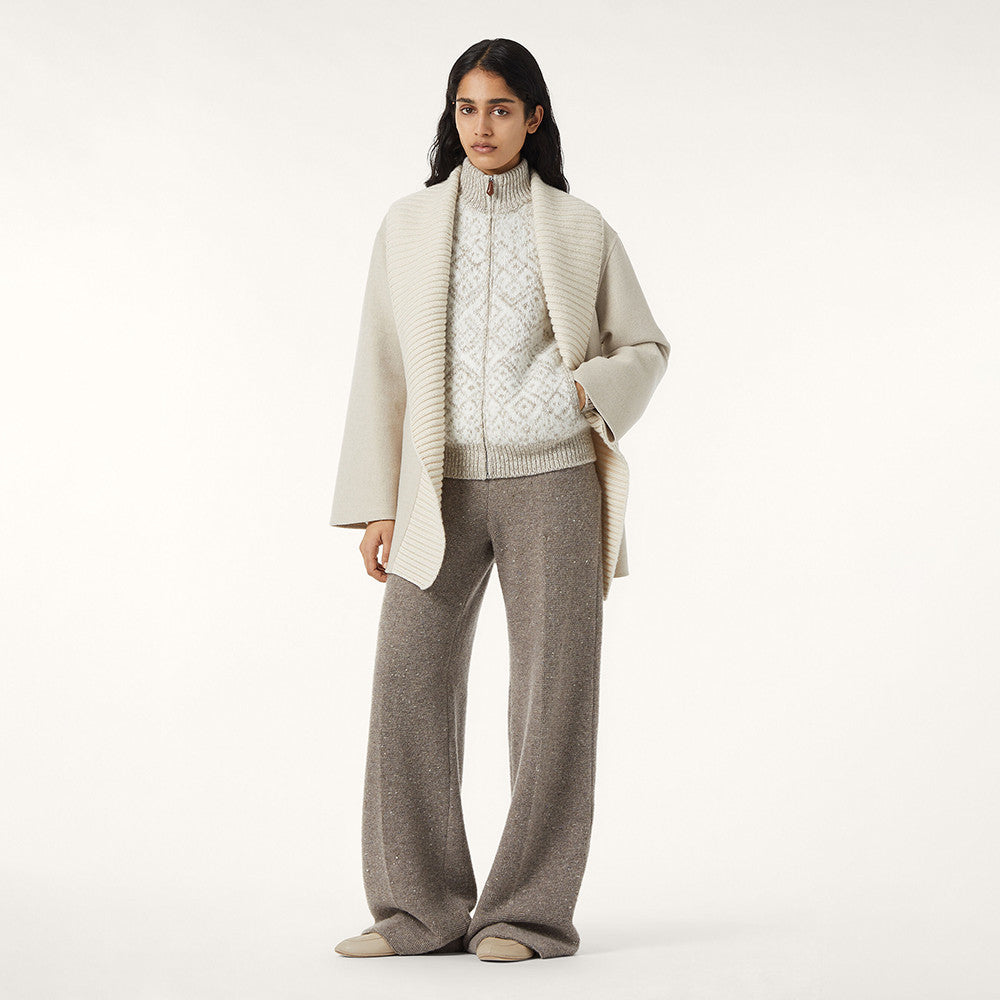 Loro Piana Paroo Bomber Sweater Cashmere White Beige#335464