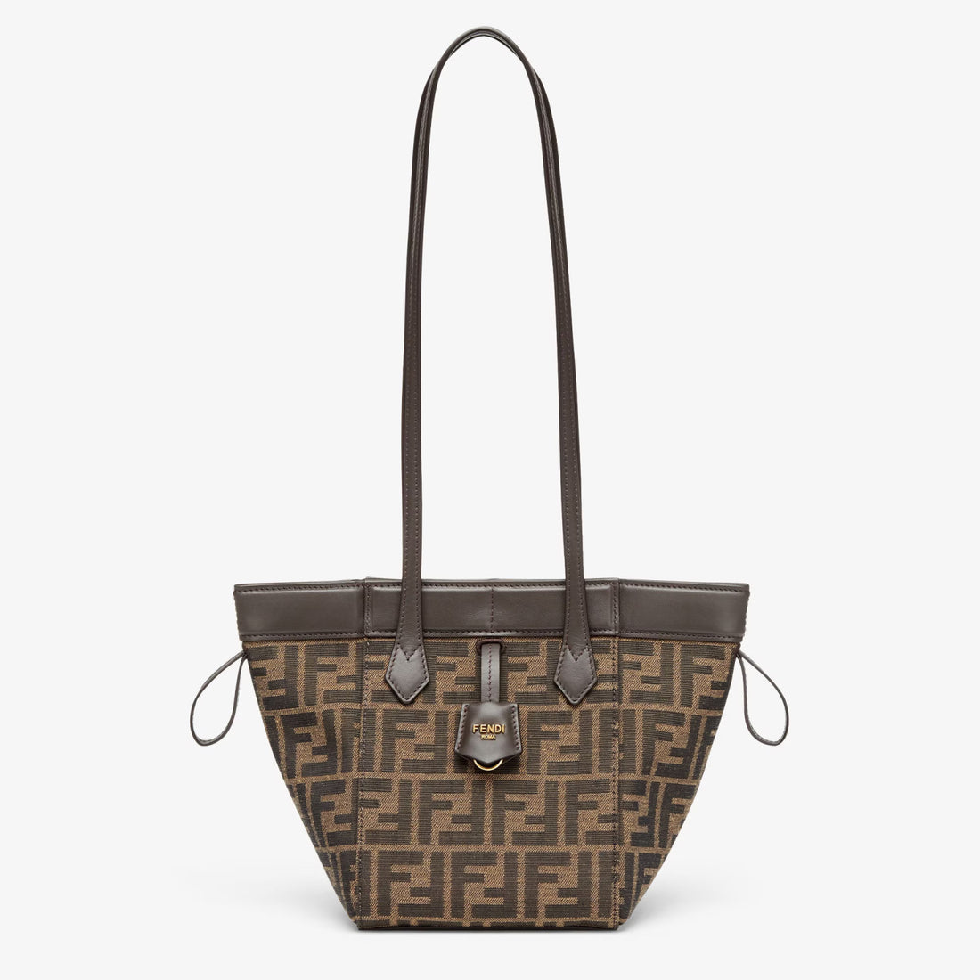 Fendi Origami Medium Handbag Brown FF Jacquard Fabric Handbag Women's Luxury Trend Clutch Temperament Fashion Bag Bags 8BS083AFPMF1GL7  #81635