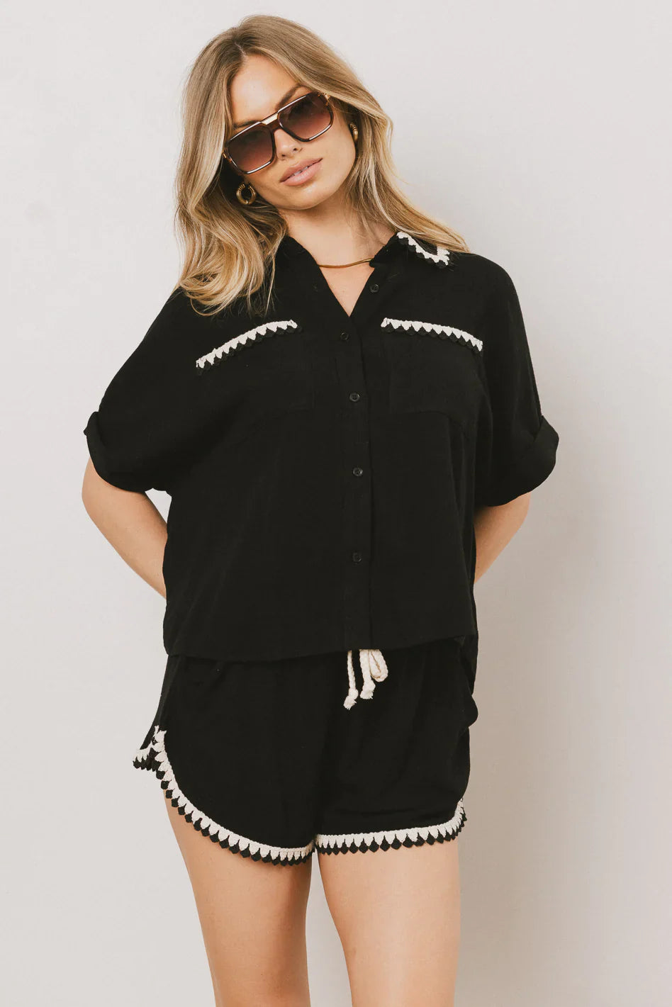 Kiana Embroidered Button Up