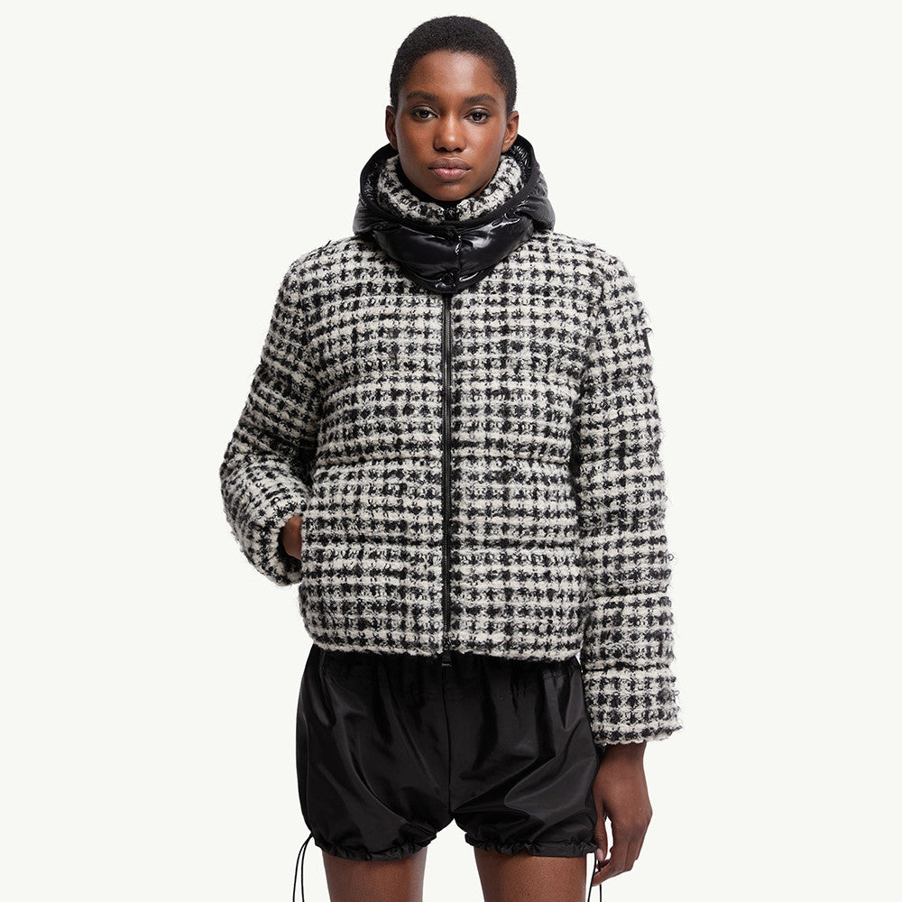 Moncler Andronne Tweed Hooded Short Down Jacket #336204