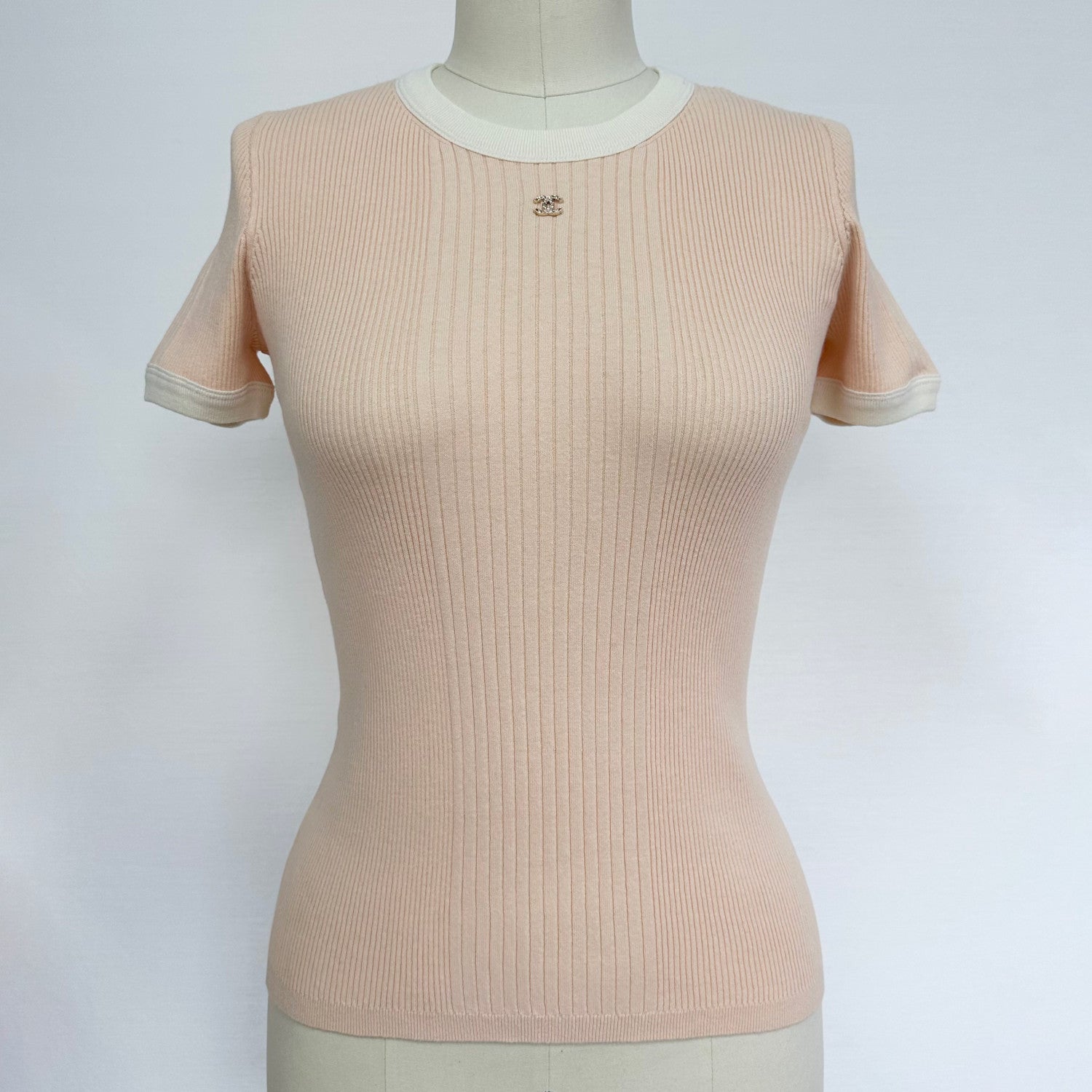 Chanel Women's Summer Fashion Casual Solid Color Crew Neck Knit Short Sleeve T-Shirt #78479