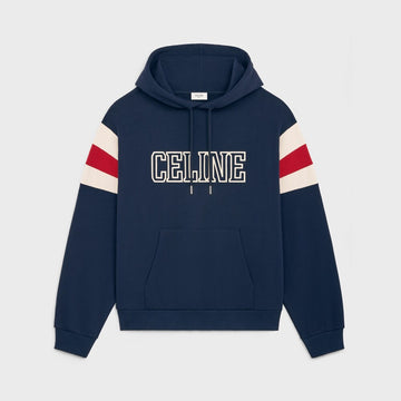 Celine Men's and Women's Unisex Spring/fall Fashion Casual Hooded Color-blocked Long-sleeve Oversized Sweatshirt With Letter Print Between Sleeves Hooded Sweatshirt #78455