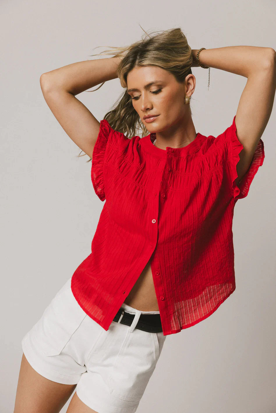 Kaytee Striped Top in Red