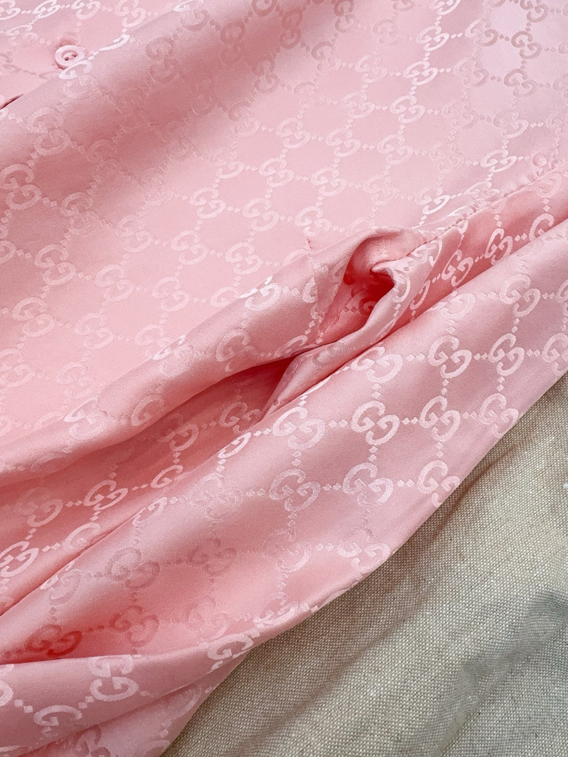 Gucci GG Silk Jacquard Shirt Pink #333632