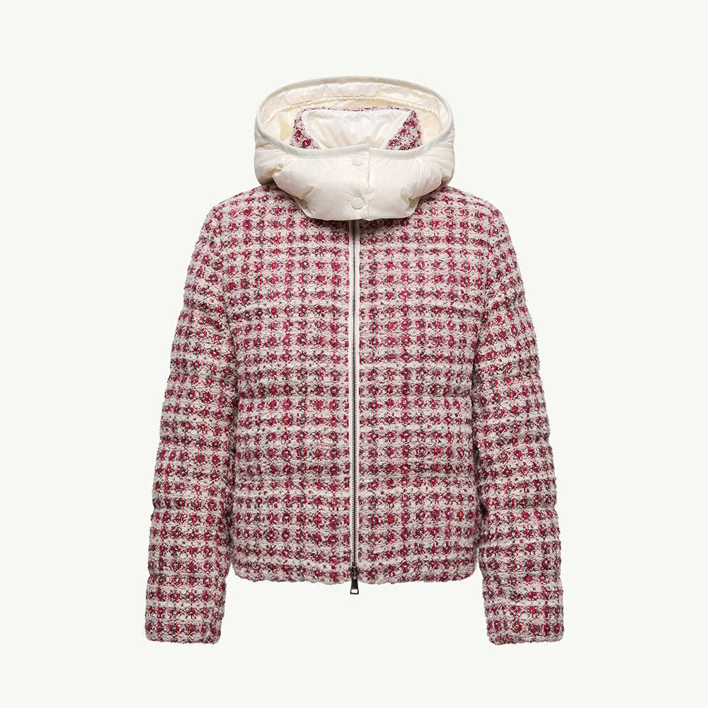 Moncler Andronne Tweed Hooded Short Down Jacket #336204
