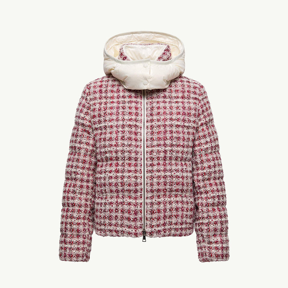 Moncler Andronne Tweed Hooded Short Down Jacket #336204
