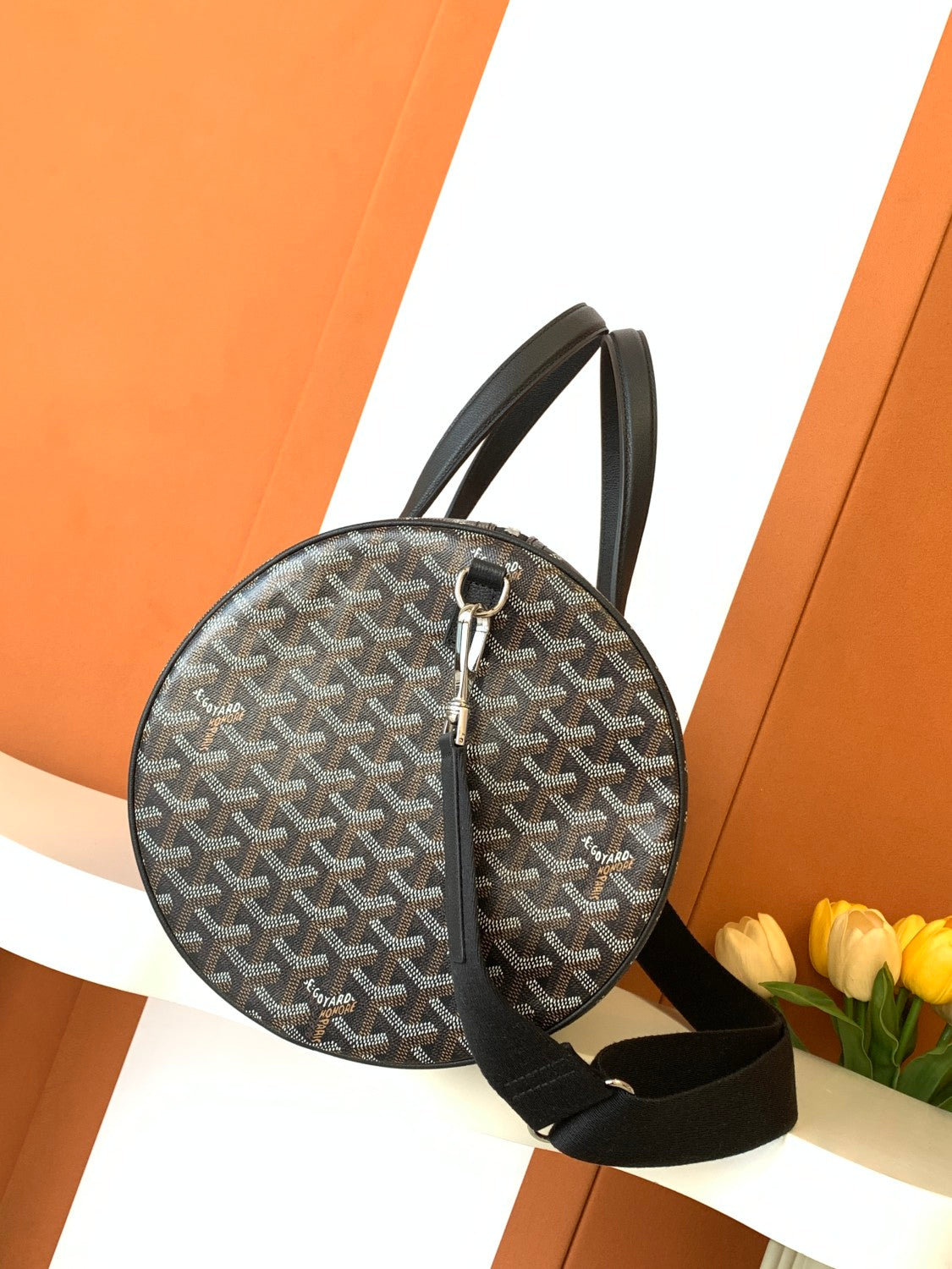 GOYARD Barrel 40 Men's And Women's Logo Printing Canvas Collocation Calf Leather Sports Bag Travel Bags #75143