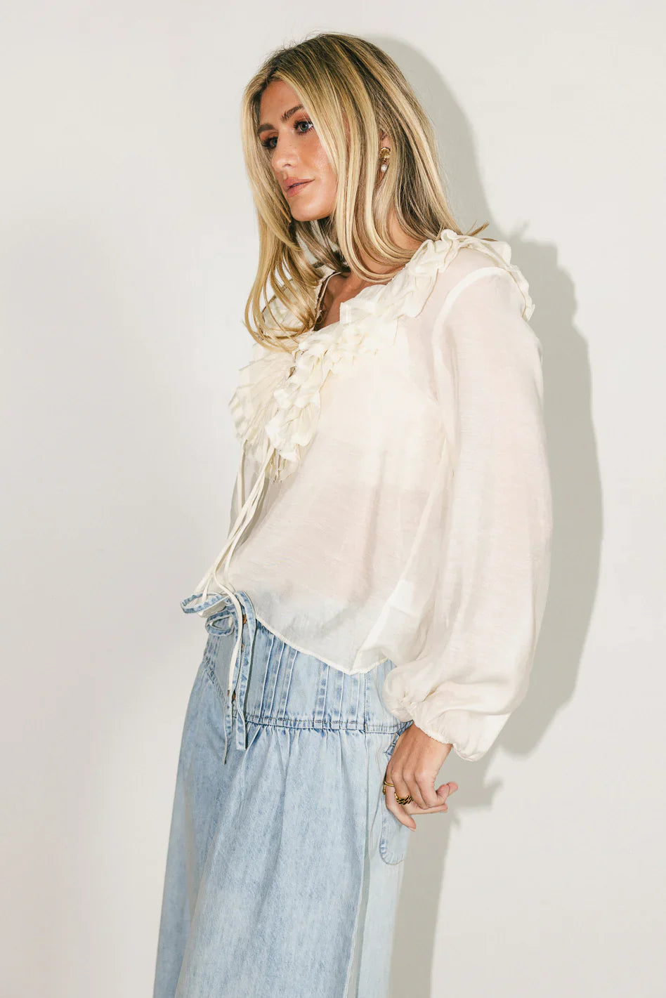 Calispell Sheer Collared Blouse