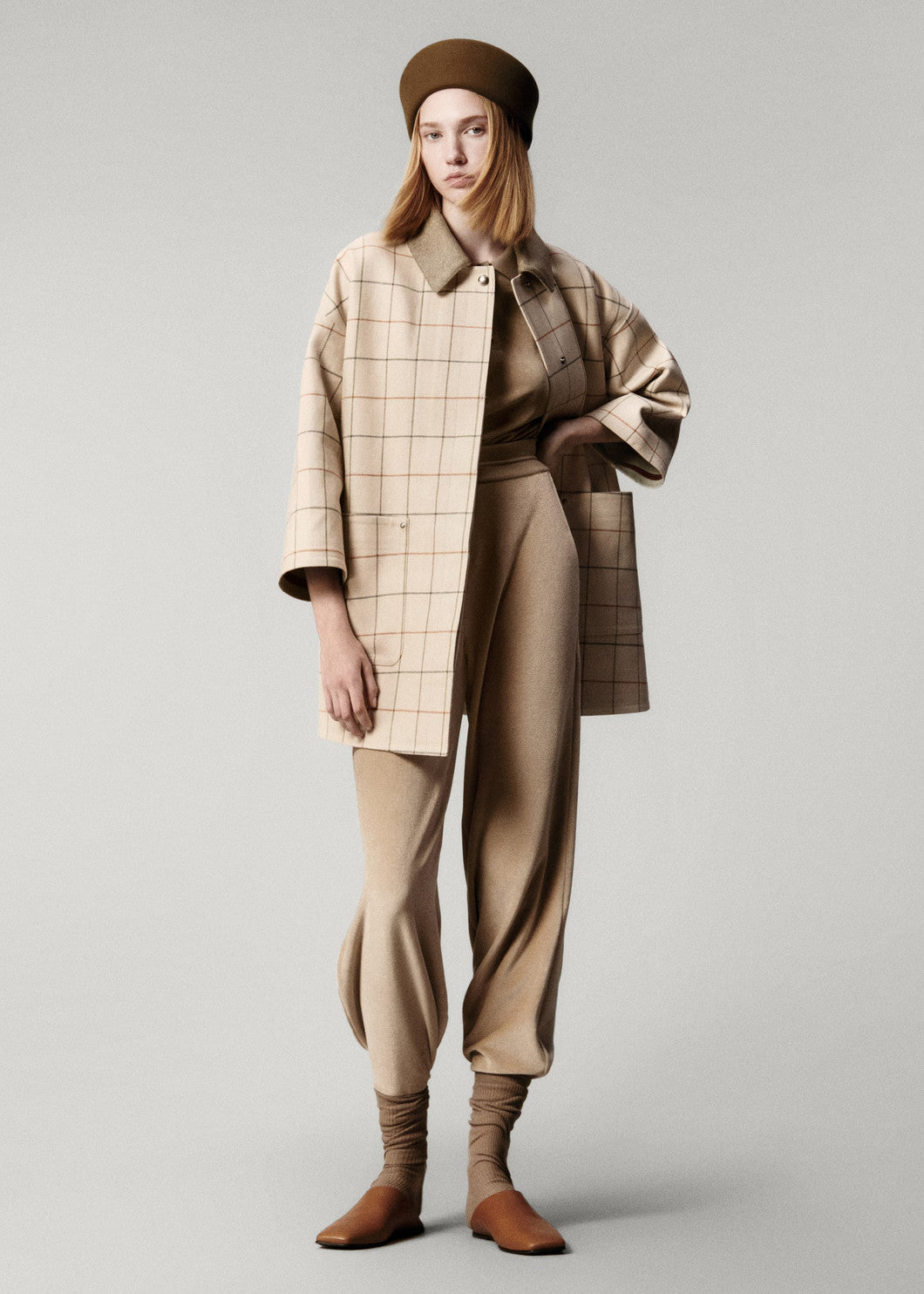 Loro Piana Women's Spencer Trench Coat Spring/Fall Checkered Collar Solid-Color Linen A-Line Jacket Ngvp #2362