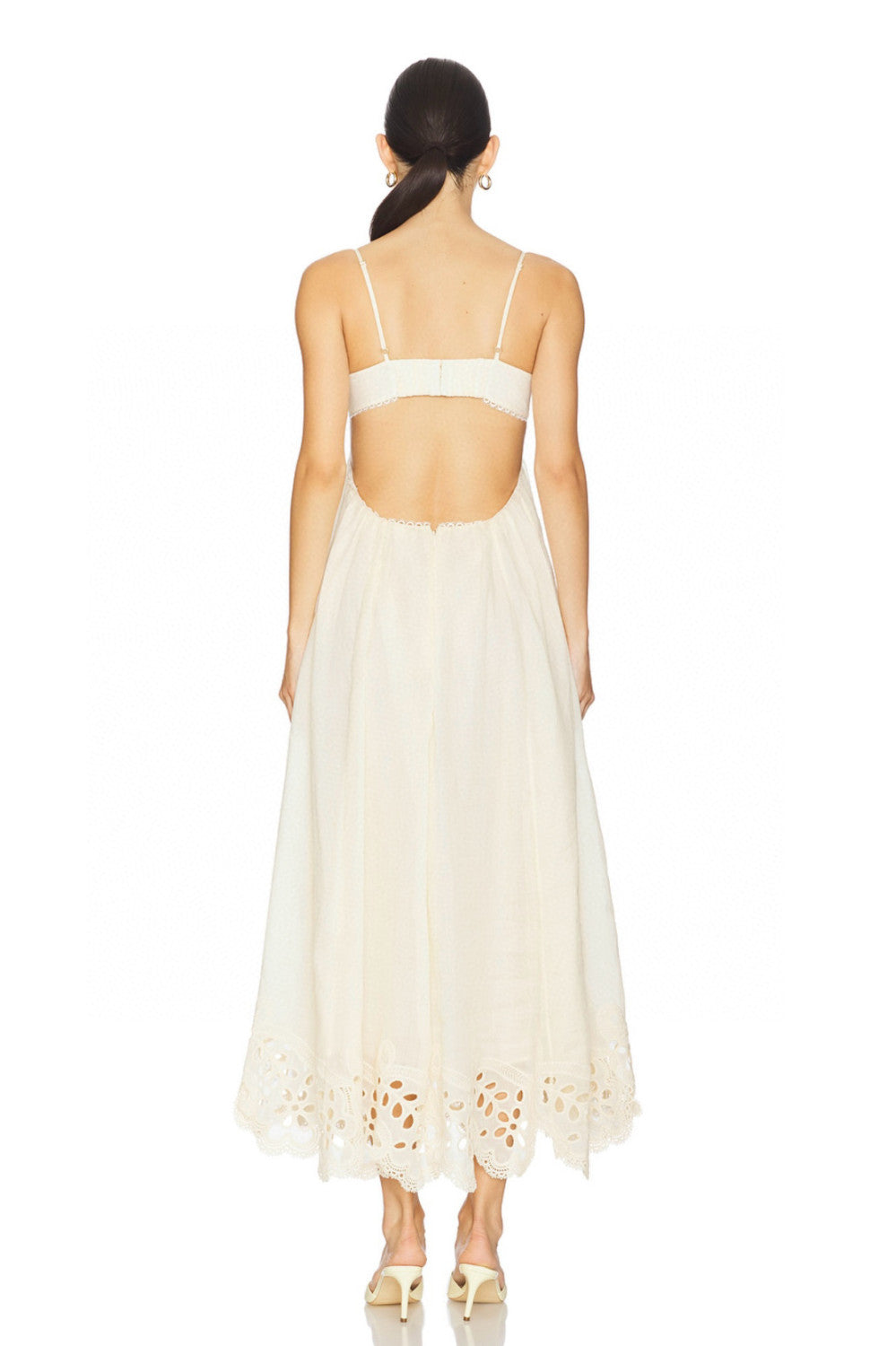 Zimmermann Women's Spring/summer Linen Lace Elegant Temperament Long Dress Fashion Casual Camisole Vest Dresseses Ngvp #2241