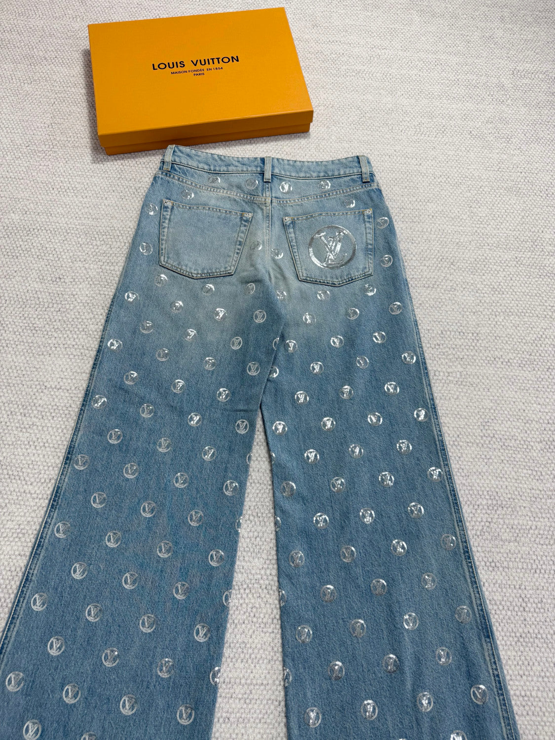 Louis Vuitton Signature Sequin Boot-cut Jeans #334461