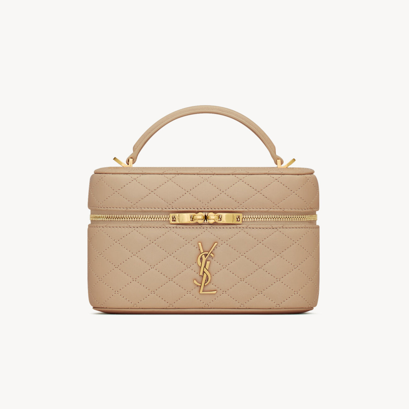 SAINT LAURENT GABY VANITY BAG Ladies Solid Color Detachable Adjustable Shoulder Strap Lambskin Shoulder Handbag Cosmetic Bag #76574