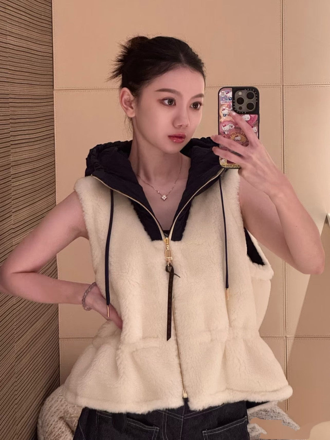 Louis Vuitton Ski Plush Hooded Vest #334345
