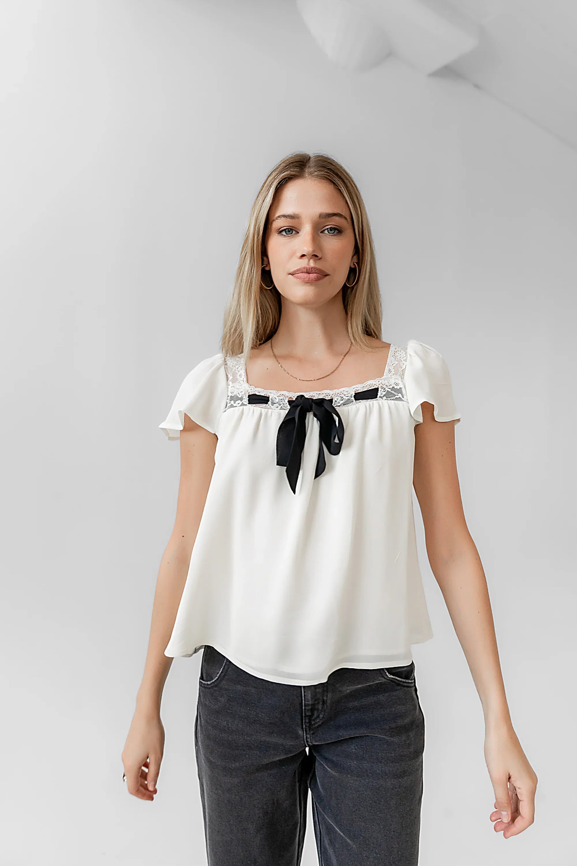 Cohen Bow Blouse in Off White