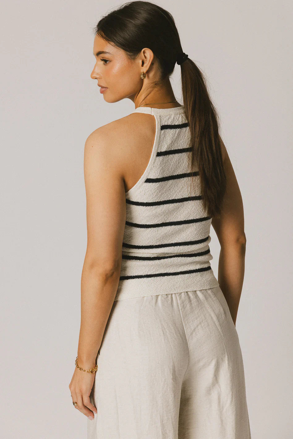 Kamari Striped Tank Top in Navy
