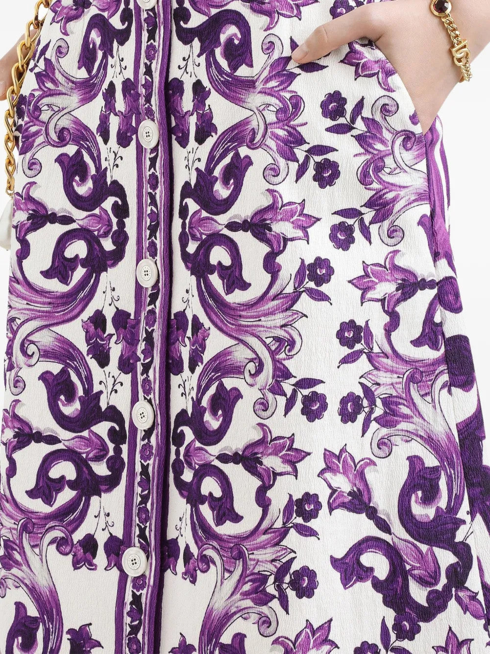Dolce&Gabbana Women's High Street Summer Floral Print Zipper Fitted Casual Skirt #81492