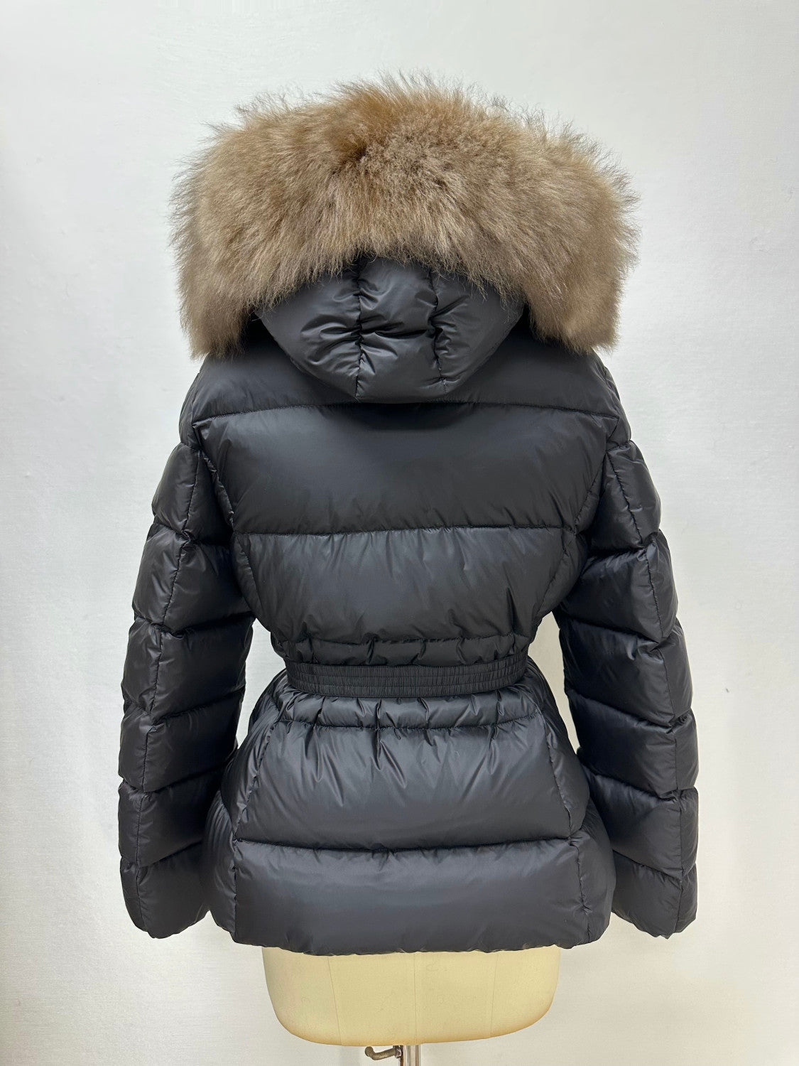Moncler Black Beige Boed Hooded Shearling Trimmed Short Down Jacket Short Down Jackets #293421