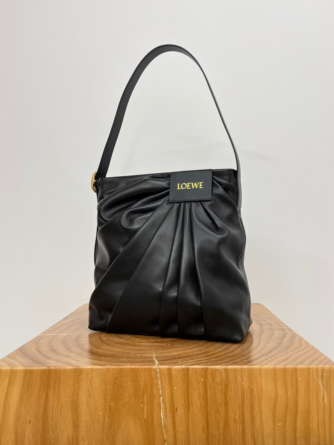 Loewe Draped Tote in Mellow Nappa Lambskin Black #336454