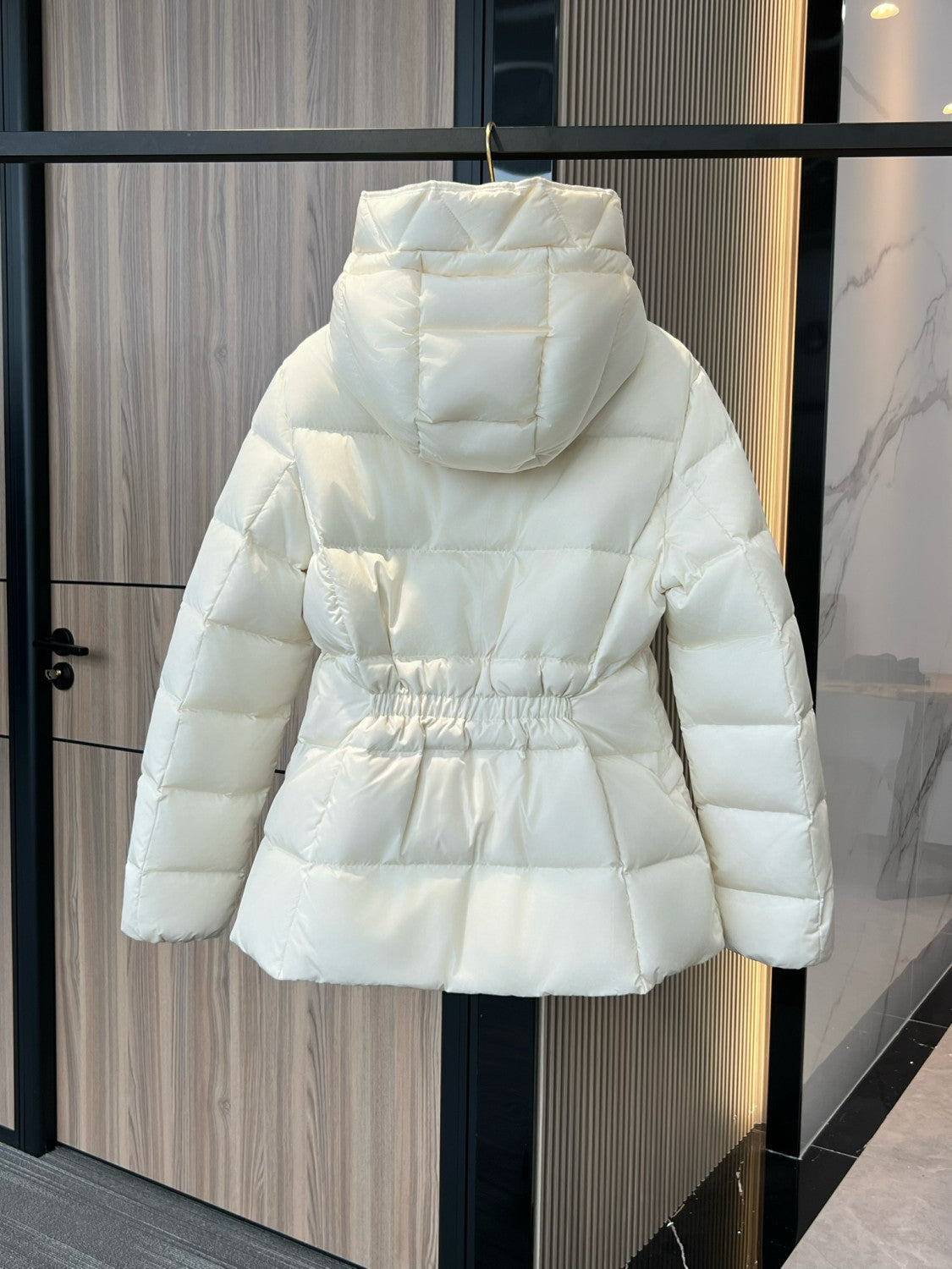 Moncler Ivory Avoce Women's Hooded Short Down Jacket Coat #332707
