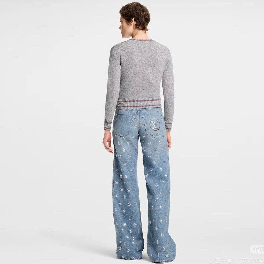 Louis Vuitton Signature Sequin Boot-cut Jeans #334461