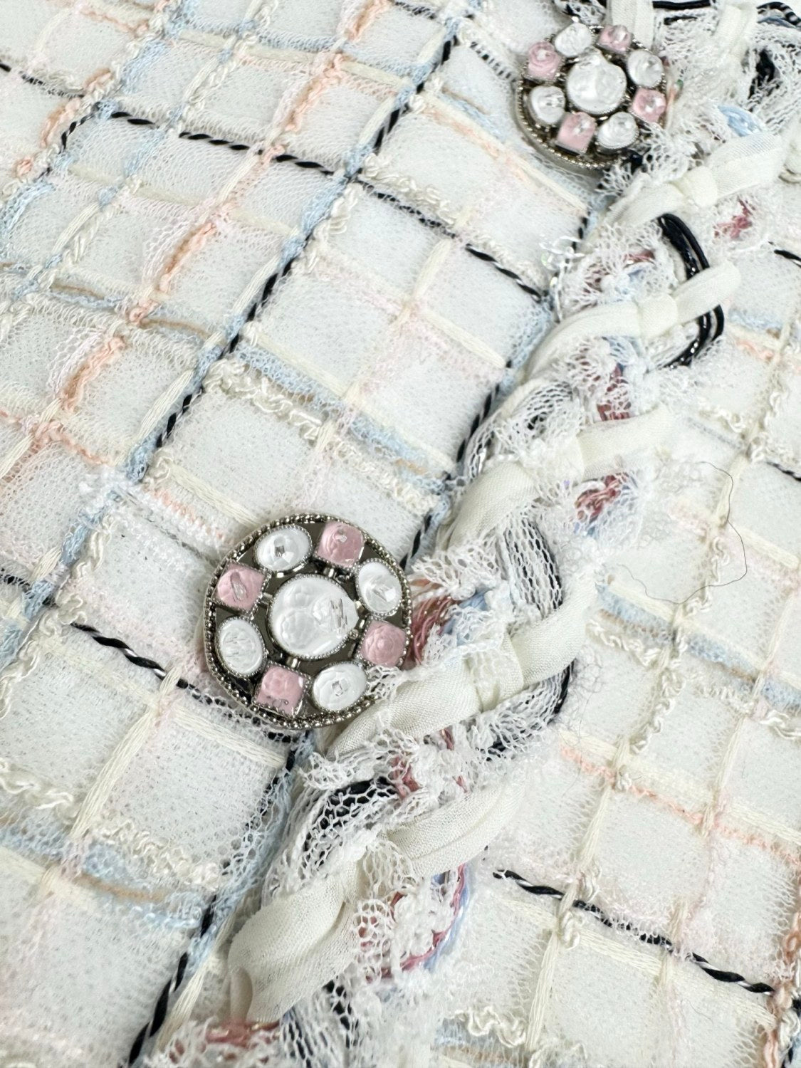 Chanel 25SS White Plaid Tweed Vest Dress #333127