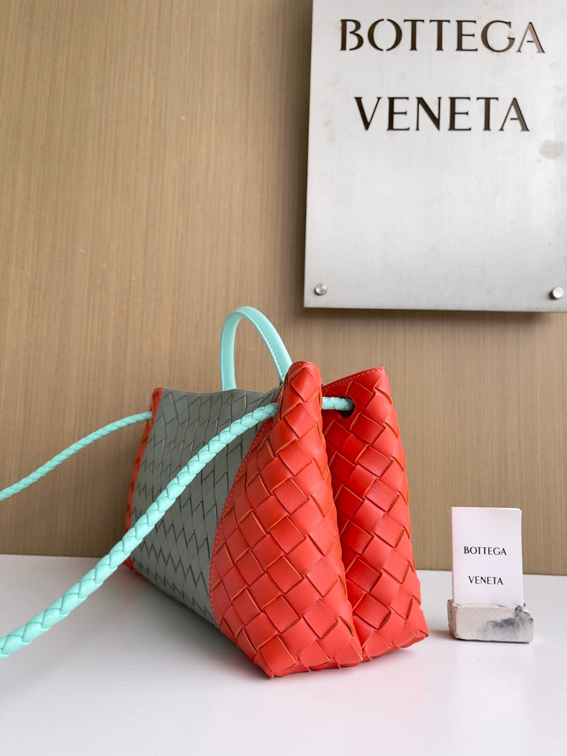 Bottega Veneta Women's Fashion Classic Color-Block Leather Handwoven Tote Bag Bags #79177