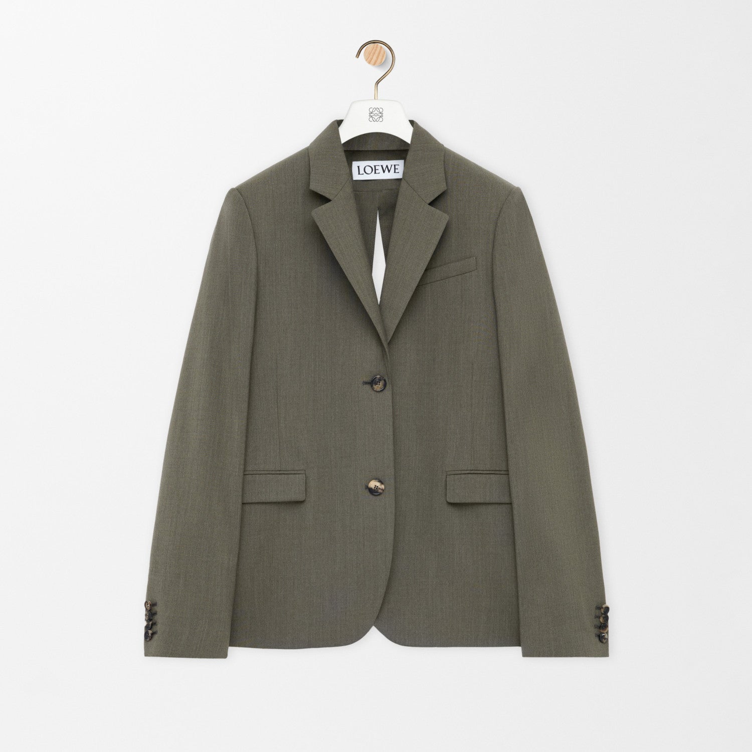 Loewe Women's Spring/Fall Fashion Classic Business Premium Solid Color V-Neck Single Button Long Sleeve Blazer Fashion Classic Solid Color Elastic Waistband Business Premium Suit Pants Pants Suit Set #78992
