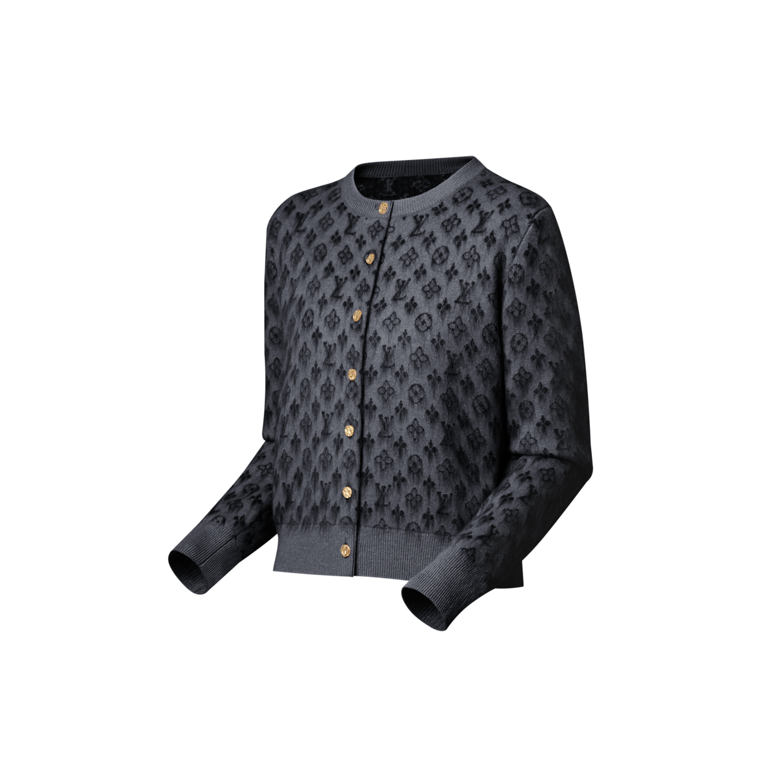 Louis Vuitton Brushed Monogram Cardigan Cashmere Alpaca #333137