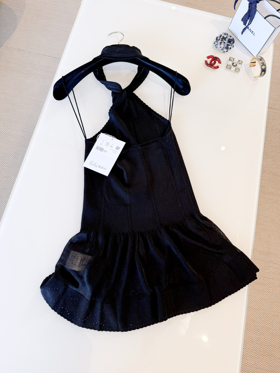 Chanel Top Silk Black White #335459
