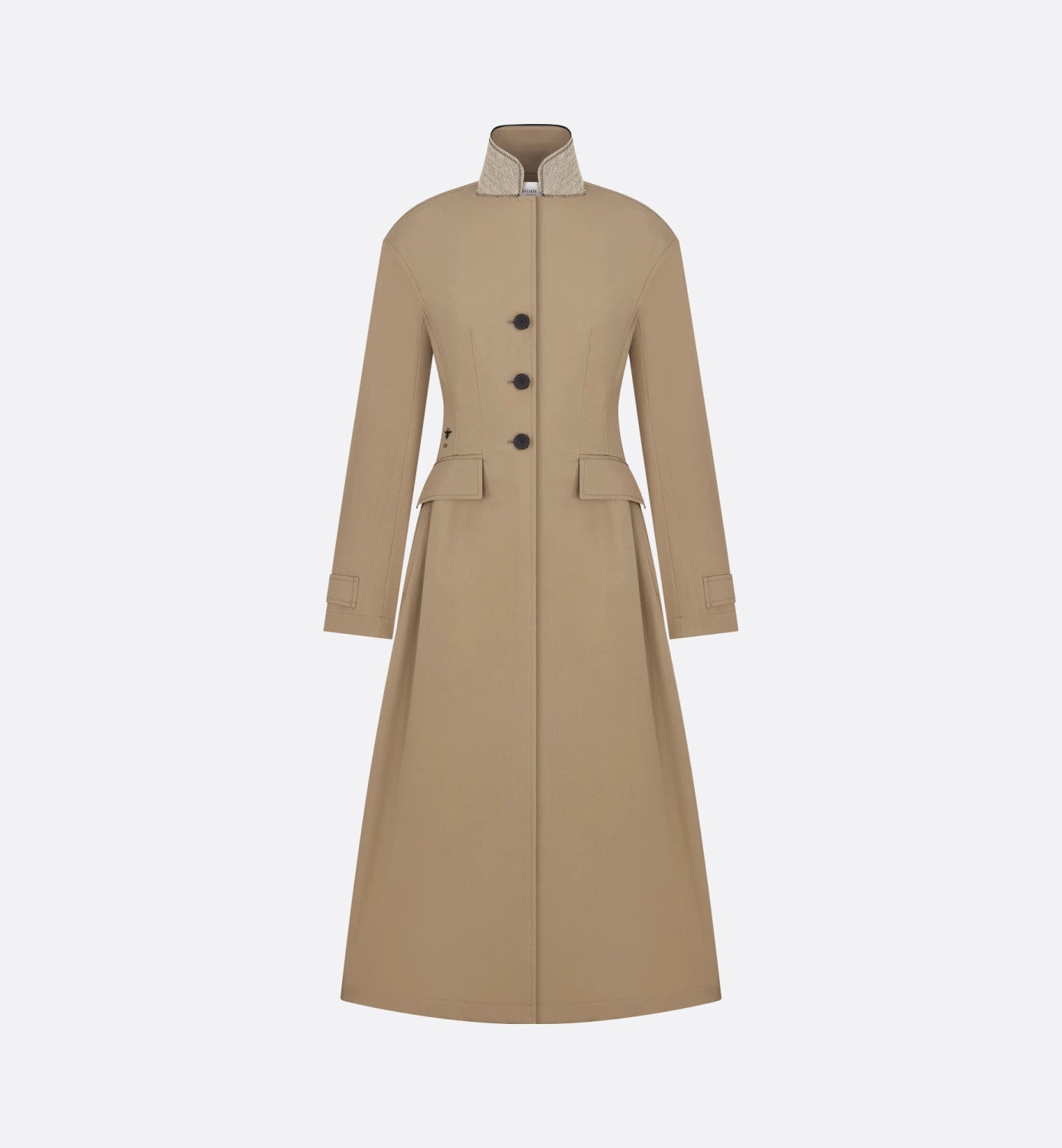 Dior Women's Fall/Winter Cotton-Blend Huanida Faux Two-Piece Zipper-Waist Single-Breasted Loose-Fit Trench Coat Jacket Ngvp #2718