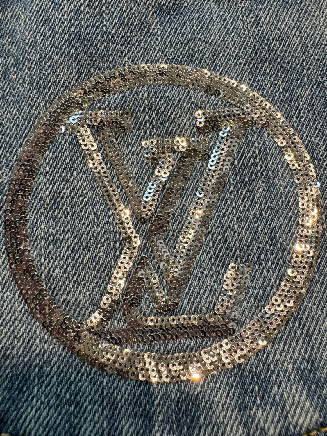 LOUIS VUITTON Signature Sequin Accent Flared Jeans #377460